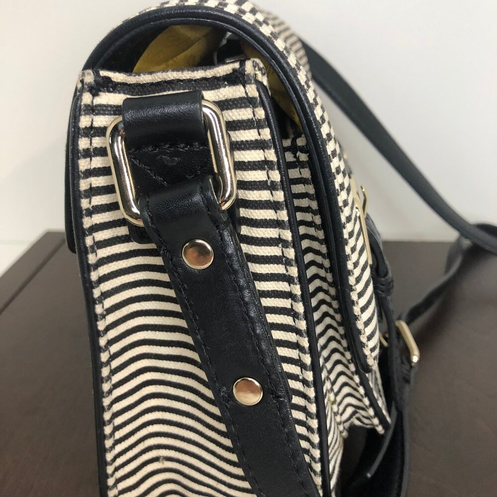 Kate Spade New York Hudson Convertible Striped Canvas and Leather Crossbody Bag - Picture 12 of 14